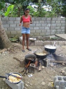 Dominikanische Republik Kochen im Freien